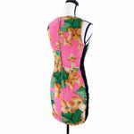 Line and Dot  Floral Silk Sheath Dress XS Pink Green Yellow Tropical NWT Photo 2