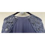 American Eagle  OUTFITTERS Purple Crochet Bell Sleeve Boho Mini Dress Size Small Photo 7