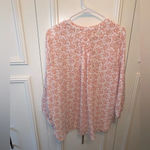Jachs Girlfriend  Pink/White floral short‎ sleeved popover top XL NWT Photo 6