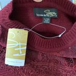 Suzanne Betro Lace Collar Burgundy Sweater Size L/XL NWT Photo 7