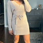 Elegant Cream Sweater Dress Size M Photo 0