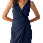 Michael Stars Abby Dress Size Large NEW Faux Wrap NWOT Navy Ultra Rib Classic Photo 0