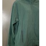 IZOD Fleece Jacket Womens Large Green Full Zip Pockets Cozy Outdoor Pullover Photo 1