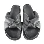 Mango MNG  Women's Black Knot Slip On Platform Flats Mules Sandals Size 39 US 8.5 Photo 2