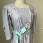 Vintage 80s Byer Too! Shirt Dress Pastel Lavendar Aqua Pink M Purple Size M Photo 0
