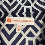 Jude Connally Top Shirt Womens XS Stretch Navy Aqua Beach Resort Vacation USA Blue Photo 3