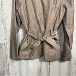 Betsey Johnson  Khaki Tan Scalloped Tie Back Zip Up Jacket- size S Photo 4