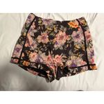 Guess Floral Mini Shorts Black Pink Purple Orange Flowers Lace Trim Boho Photo 2