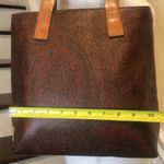 ETRO Milano Red Paisley Vachetta Leather Shoulder Bag Tote Interior Pocket Photo 5