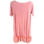 Agnes & Dora Chiffon Ruffle Tunic Pink Short Sleeve Womens XS Made in USA Photo 4