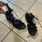 Joie  Fynn Lace Up Braided Suede Leather Sandal 40 9 9.5 Black Photo 3