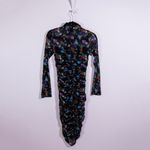 Alice + Olivia NEW Delora Turtleneck Long Sleeve Mesh Beautiful Blooms Dress 2 Photo 5