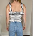 Saylor  White and Black Striped Crop Top Size Small Photo 1