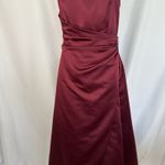 David's Bridal  Strapless‎ Bridesmaid Dress Formal Gown Rhinestone Burgundy 10 Photo 2
