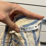 ZARA  Cream & Blue Stripe Shorts With Belt Photo 5