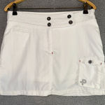 Pelle P Sports Shorts Women's Medium White Short Side Slit Embroidered Skort Photo 0