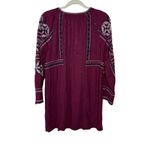 Free People All My Life Wine Embroidered Smocked Mini Dress Women’s XS Boho Chic Photo 7