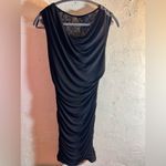Black Party dress by Valerie Bertinelli, body con, silvery lace back detail Size 8 Photo 1