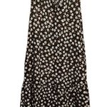 Sonoma  Floral Black Sleeveless Dress V-neck with tie ruffle bottom size Small Photo 1