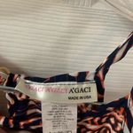 A'Gaci A’gaci Navy/Orange Print Keyhole Neck Tank M Photo 1