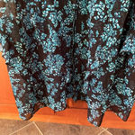 Saloni Izzie Dress Maxi Silk Chiffon Floral Print Semi Sheer Long Sleeve Size 2 Black Photo 6