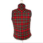J.Crew Tartan Plaid Mountain Puffer Velvet Trim Vest Red Green Size Small H2712 Photo 8