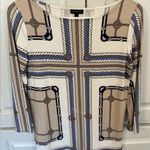Talbots  XS top. 3/4 sleeve, nautical print. Work, office, resort wear, cruise. Photo 0