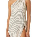 MISA Los Angeles  Persephone Gray Abstract Zebra One Shoulder Maxi Dress S Photo 1