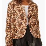 Free People Medium Cali Floral Print Boxy Single Breasted Blazer Jacket Photo 0