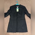 H&M collarless cinched waist black blazer Photo 0