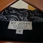 St. John  Evening Knit Jacket Embellished Rhinestones Pointed Collar Blue Size 12 Photo 6