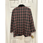 Sag Harbor Vintage Blazer Size 18W Red Green Wool Tartan Velvet Plaid Holiday Photo 5