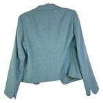 Akris Punto Sumptuous Aqua Jacket 100% Wool Light Blue Hook & Eye Flaws US 12 Photo 8