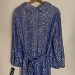 Jovani  sparkling blue Embellished Long Sleeve sheath Dress 25950 ladies size 16 Photo 11