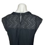 Monoprix Femme Black Cap Sleeve Floral Lace Eyelet Collared Mini Shift Dress 8 Photo 5