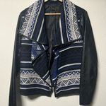 i Jeans By Buffalo Woman’s‎ Large Blue Black Aztec Pattern Jacket Faux Leather Photo 0