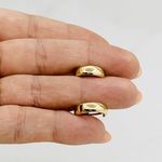 Real 14k Gold Hoop Earrings Huggie Photo 8