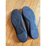 Tory Burch Reva Ballet Flats Shoes Womens Size 7.5 Black Leather Gold Logo Photo 5