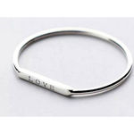 Boutique NEW Women's Dainty White Gold-Plated S925 LOVE Bar Band Ring Size 7 Photo 5