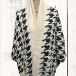 Anthropologie By Maeve One Size Houndstooth Open Front Shawl Cardigan sz OS Photo 9