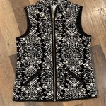Charter Club Woman Black & White Floral Velour Quilted Vest Size Petite 2 Photo 0
