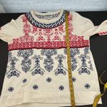 Lucky Brand Beige Cotton Blend Embroidered Crew Neck Pullover Size XL FLAWED Photo 12