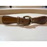 Original Hurray Womens Canvas Belt – Size 32 Tan Leather Trim Brass Photo 1