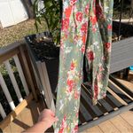 BOG Collective Women’s Strapless Floral Boho Jumpsuit Romper w Pockets Size XS Green Photo 3