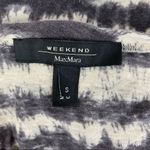 Max Mara  100% Linen Gray & Ivory Striped Sleeveless Drape Neck Top S Photo 3