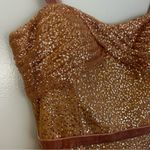 NWT Marchesa Notte Glitter Tulle Cocktail Dress in Rose Pink Gold Size 6 Photo 5