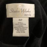 Studio Works Black velvet fitted blazer button front long sleeve office siren core preppy 100% Cotton #corpcore #goth Size 4/S (fits true to size) Photo 3