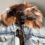 BDG Urban Outfitters sz XS animal fur print interior Denim Jacket Photo 1