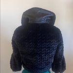 Tacera Black Teddy cropped Jacket with Plush Collar. Balero with bell sleeves Photo 5