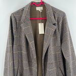 MELLODAY  Blazer Size Large NWT Plaid Houndstooth Longline Open Stretch Fall Photo 5